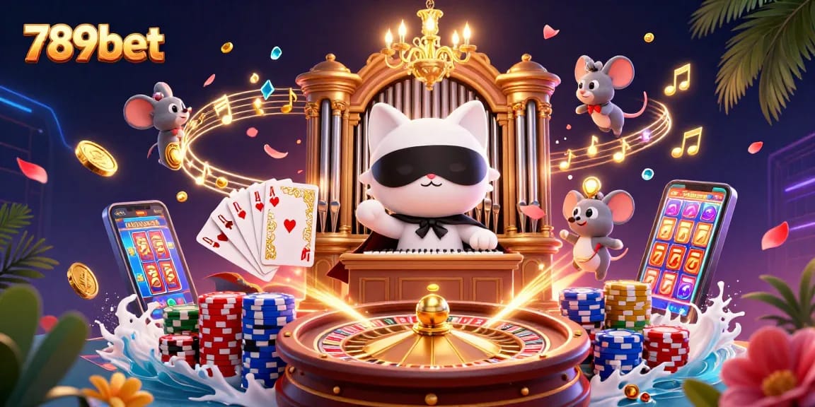 Experience the thrill of 789bet with a vibrant casino scene featuring unique 3D characters and dynamic gaming elements.