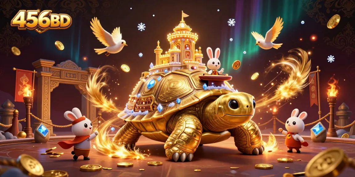Experience the magic of 456BD with a golden tortoise casino and amazing gaming elements.