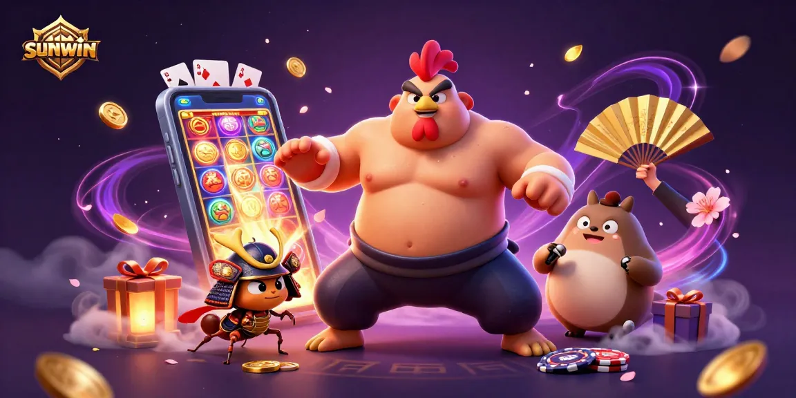 Experience epic gameplay with sunwin in a vibrant casino scene featuring unique characters and dynamic elements.