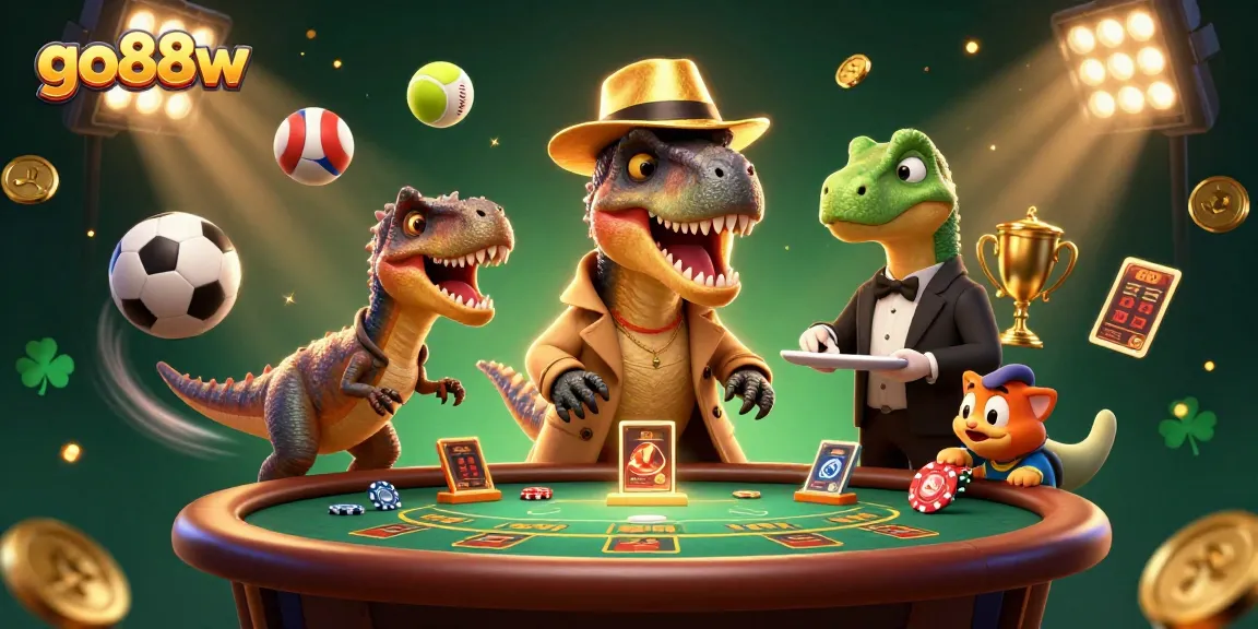 Go88w delivers thrilling blackjack experiences with a velociraptor at the card table.