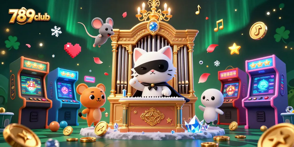 Experience thrilling gameplay at 789club with a vivid casino scene featuring arcade elements and vibrant characters.