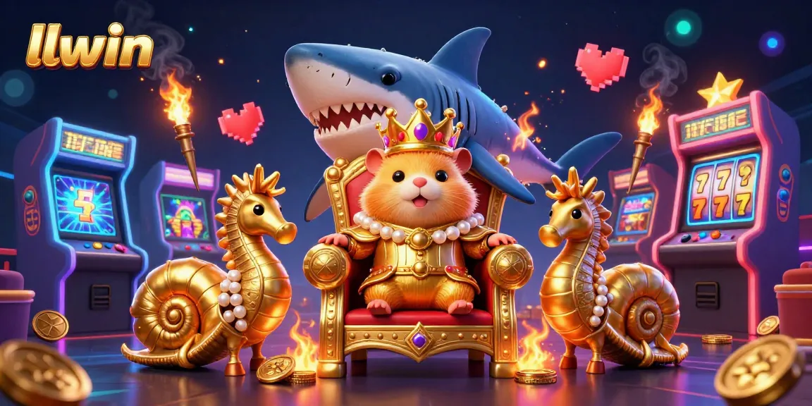 Experience thrilling gameplay at llwin with an ultra-detailed scene featuring a hamster king and vibrant casino elements.