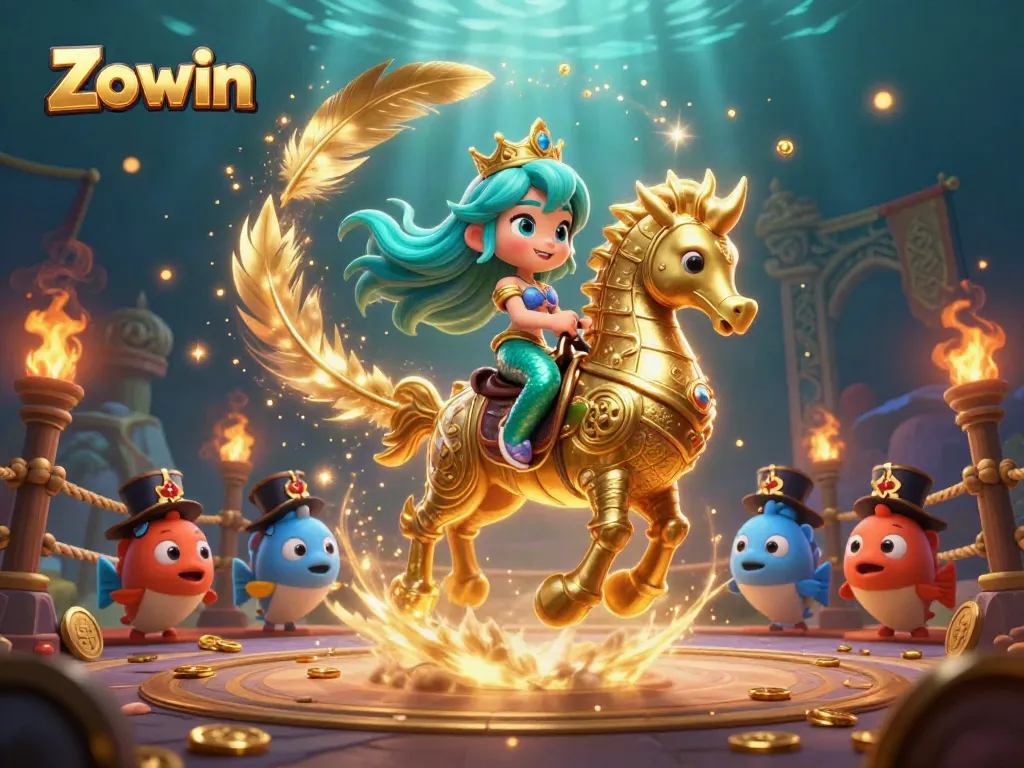 Experience Zowin's thrilling underwater casino adventures with vibrant characters and dynamic elements.
