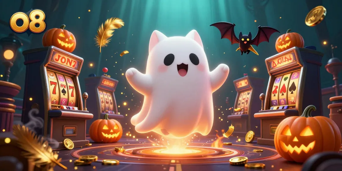 Experience fun at o8's haunted casino, where friendly ghosts and golden tokens await!
